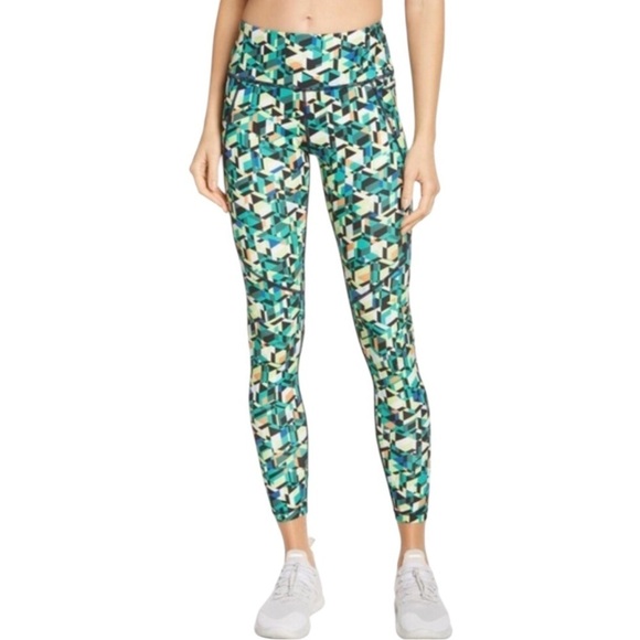 Sweaty Betty Leggings Power Pocket Geometric Print 7/8 Length Size 12 - Picture 1 of 16